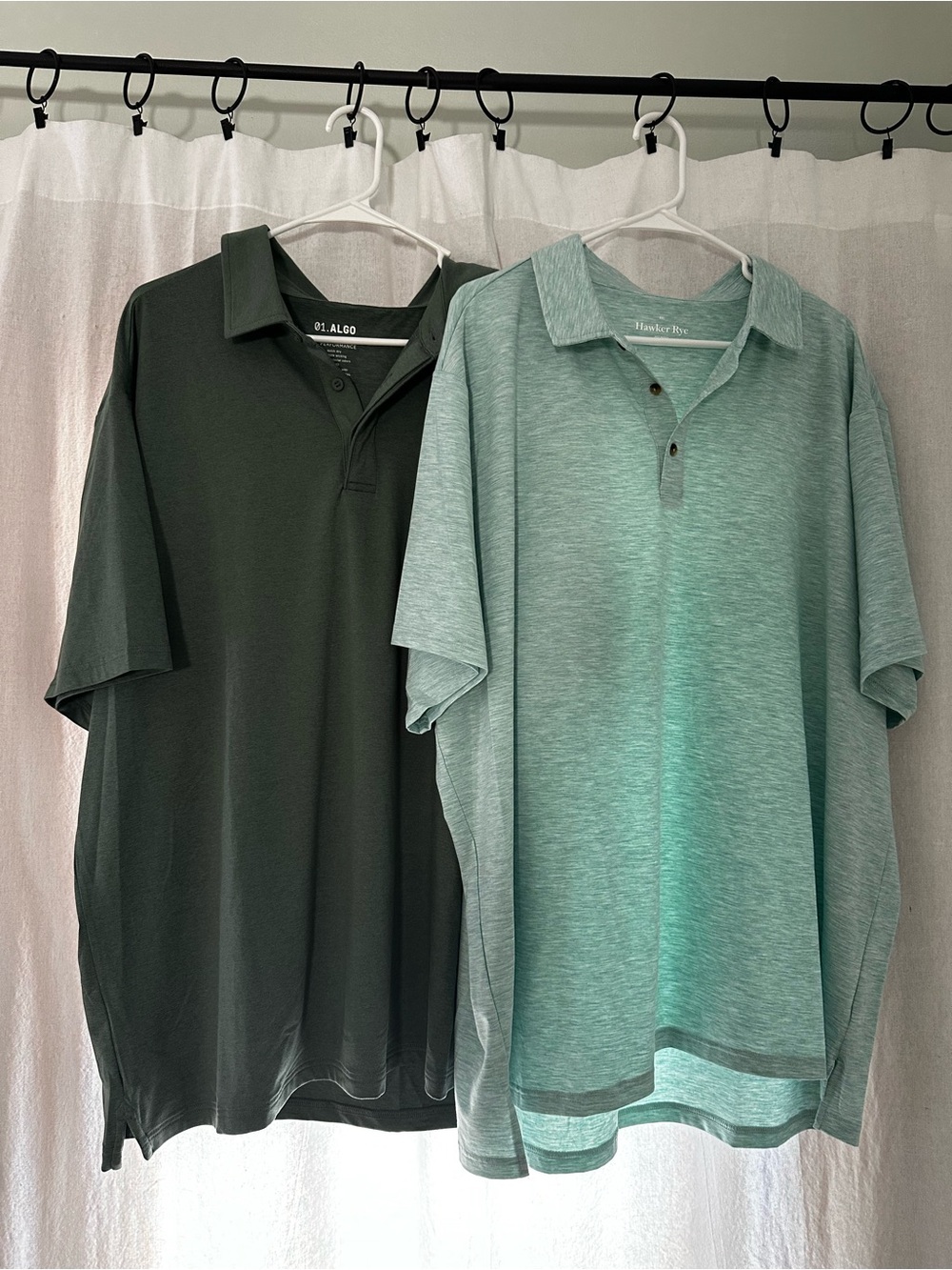 Alg0 Dark Green & Hawker Rye Seafoam Men's Polo Shirt Set XXL